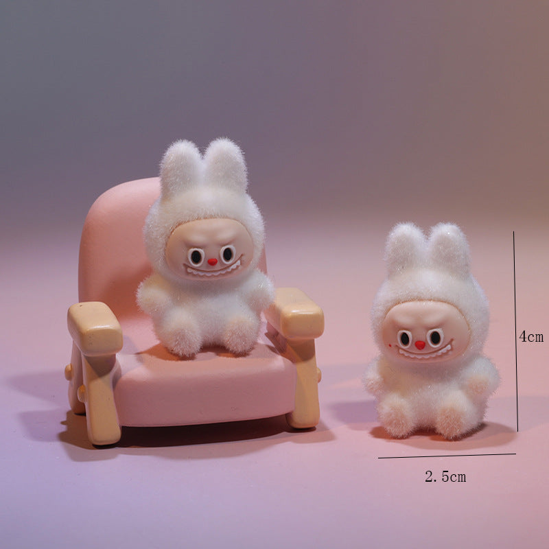 Wholesale 3pcs Mini Flocked Cartoon Doll Pendant Ornaments